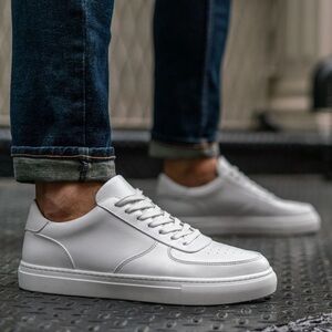 Thursday Boot Co Mens Court Italian Leather Casual Sneaker Shoes Size 11.5 White